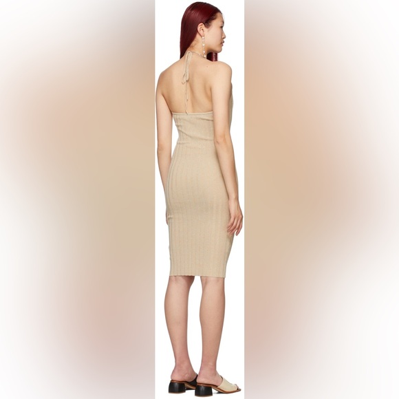 Paloma Wool Jenny Knit Beige Maxi Dress Small Ribbed - Picture 4 of 9